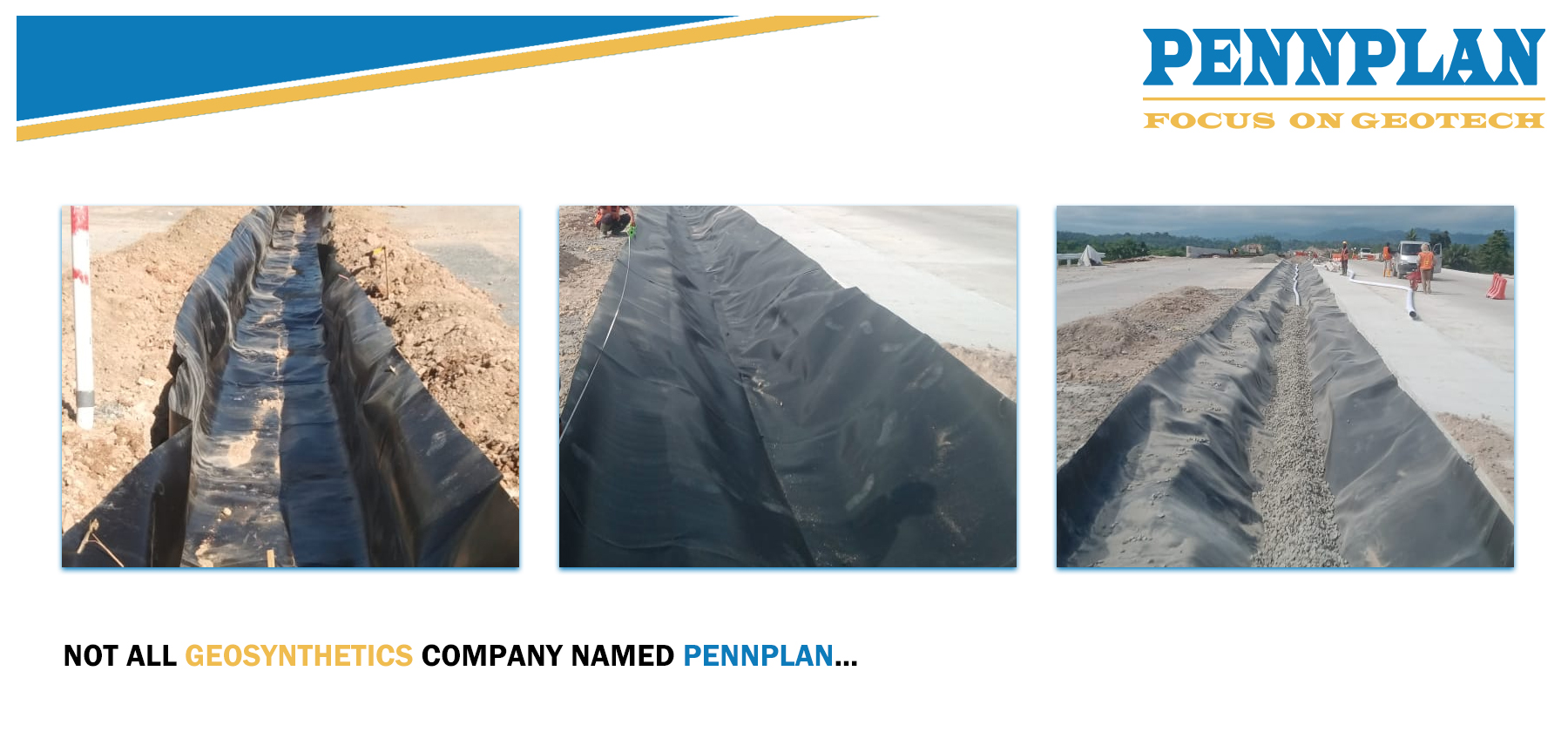 HDPE geomembrane used for highway median drainage